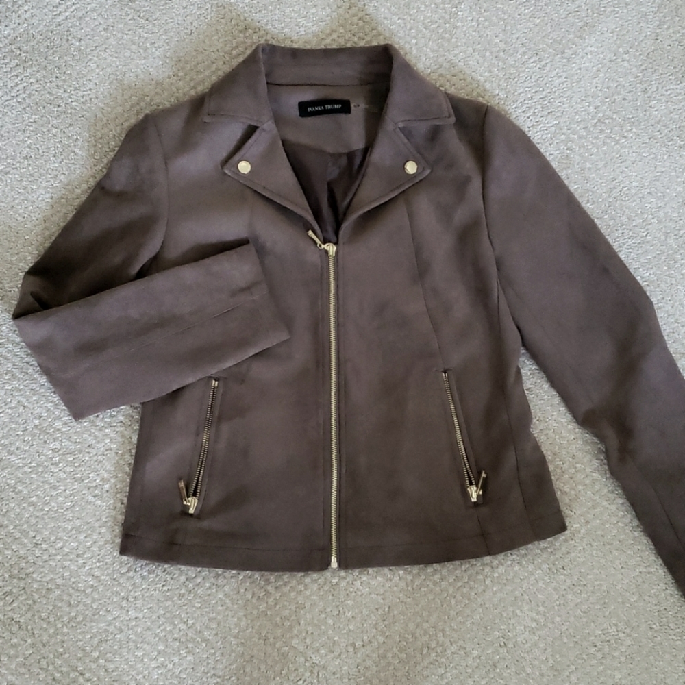 Brown Suede moto jacket S